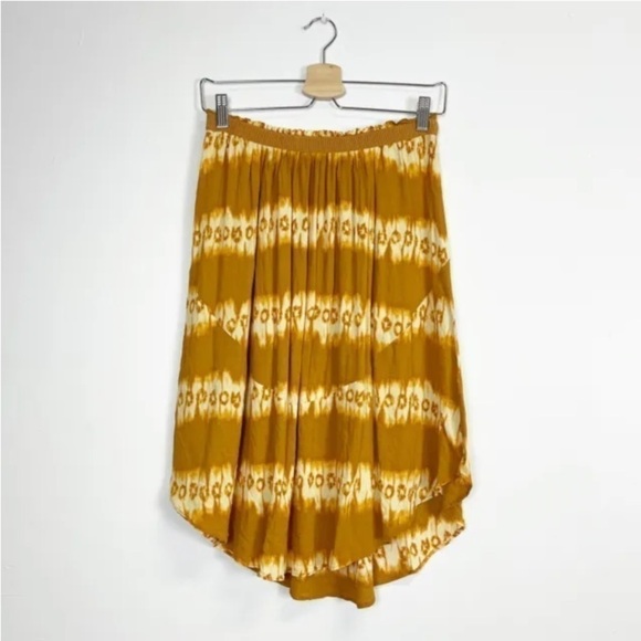 H&m Yellow Tie Dye Skirt Size 8 - Picture 1 of 7